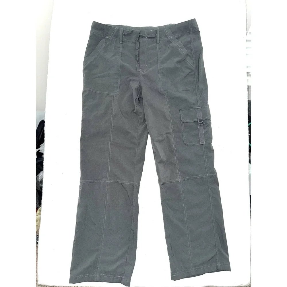 Vintage Nike ACG Cargo Pants Womens L Gray Outdoor Utility Wide Leg Y2K Gorpcore